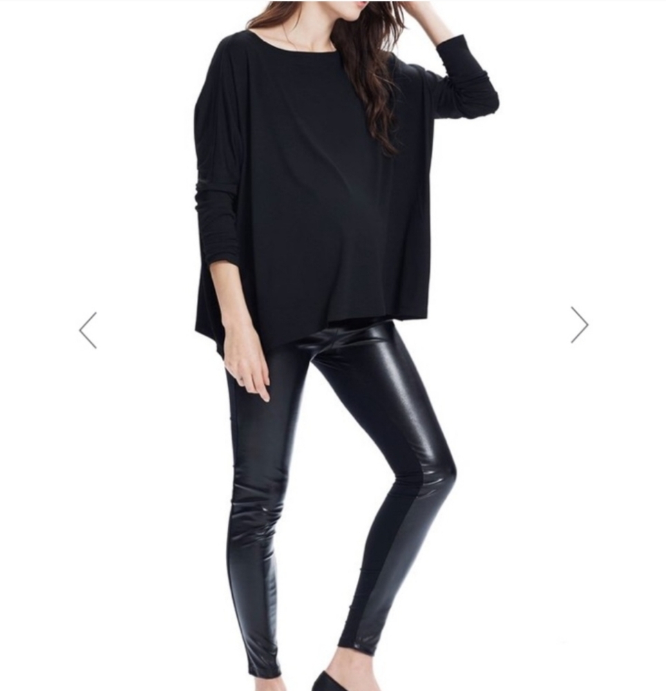 Hatch Long Sleeve Black Pullover Casual Blouse Top Medium